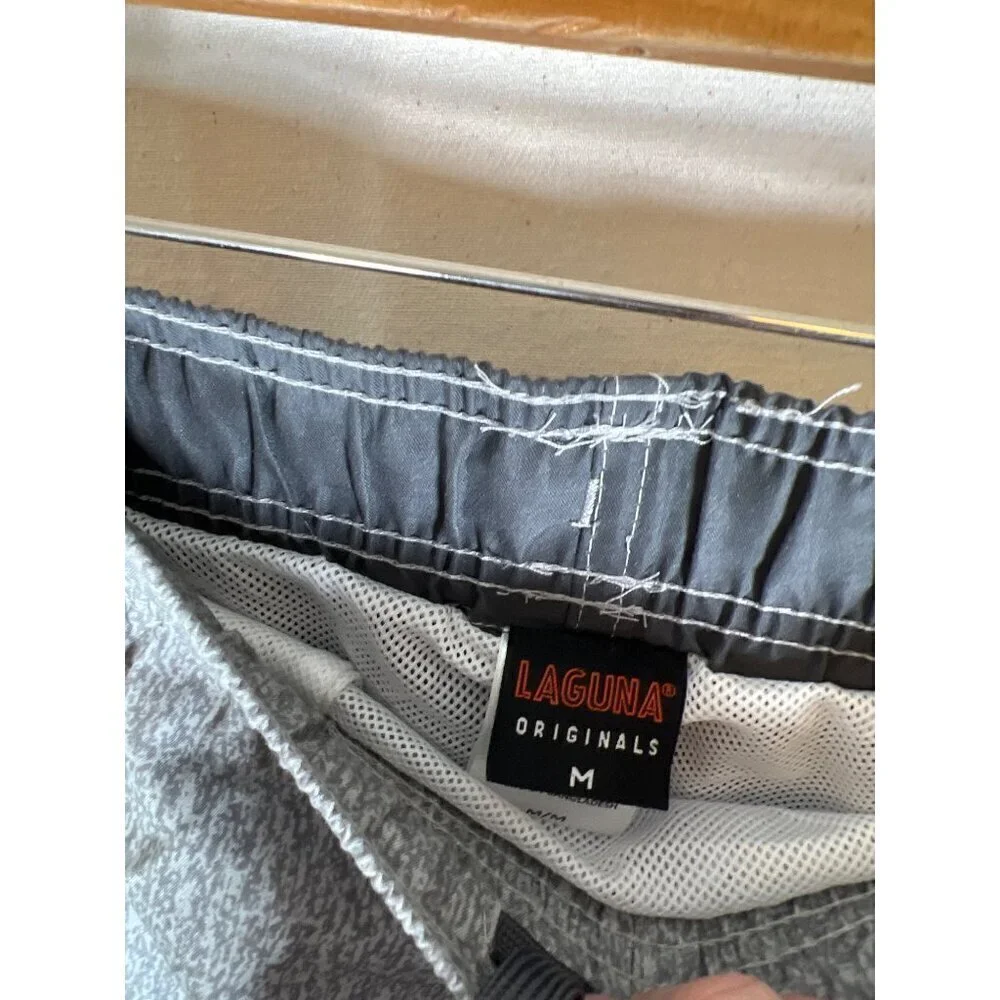 NWT Laguna Originals Size M Grey Swim Shorts Color Blocked Trunks UPF protection